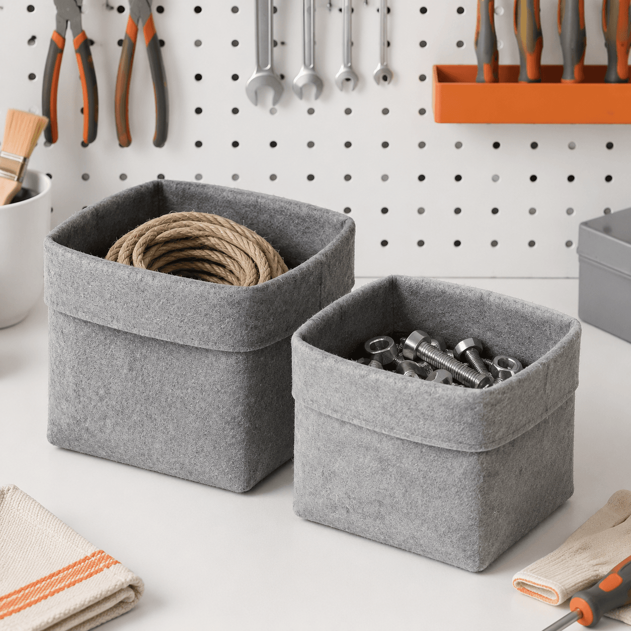 Open storage bins